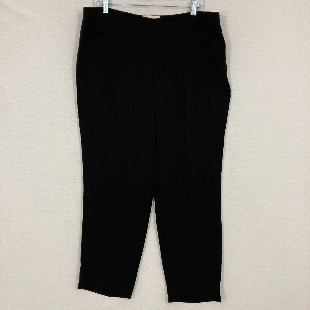 Lafayette 148 New York Bleecker‎ Straight Side Zip Stretch Pants size 16 Office